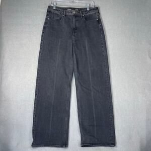 Old Navy Sky Hi Wide Leg Jeans Girls/Youths Size 10 Extra High Rise Black Denim